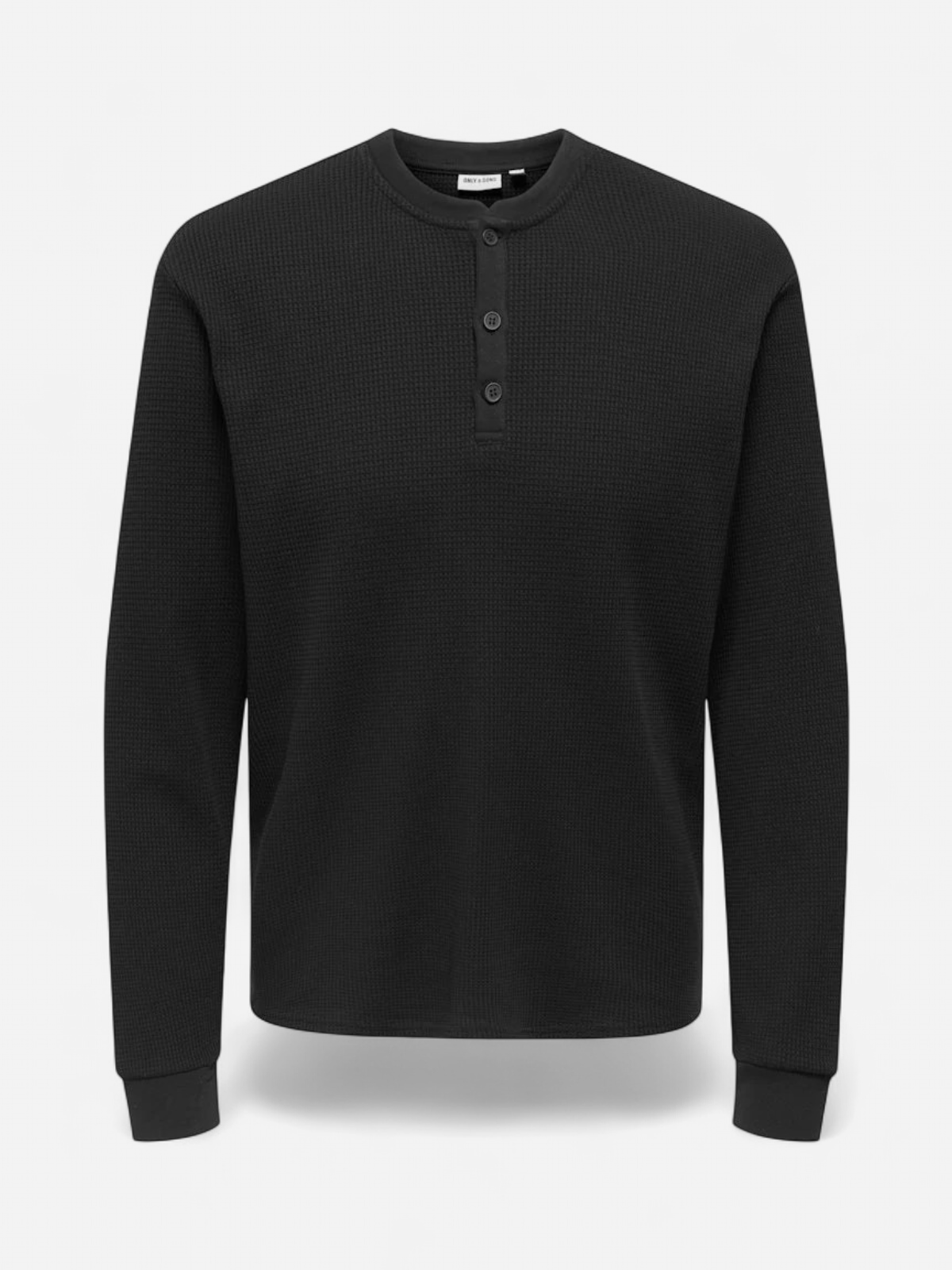 Only and Sons miesten paita, TOBIE REG HENLEY LONGSLEEVE Meteorite - Kekäle.fi