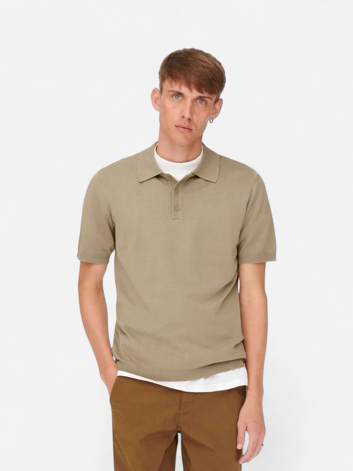 Only and Sons miesten pikeepaita, WYLER LIFE POLO KNIT Beige - Kekäle.fi