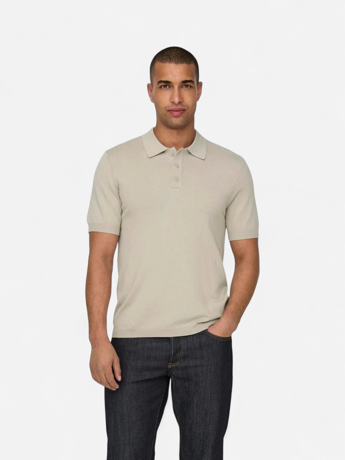 Only and Sons miesten pikeepaita, WYLER LIFE POLO KNIT Beige - Kekäle.fi