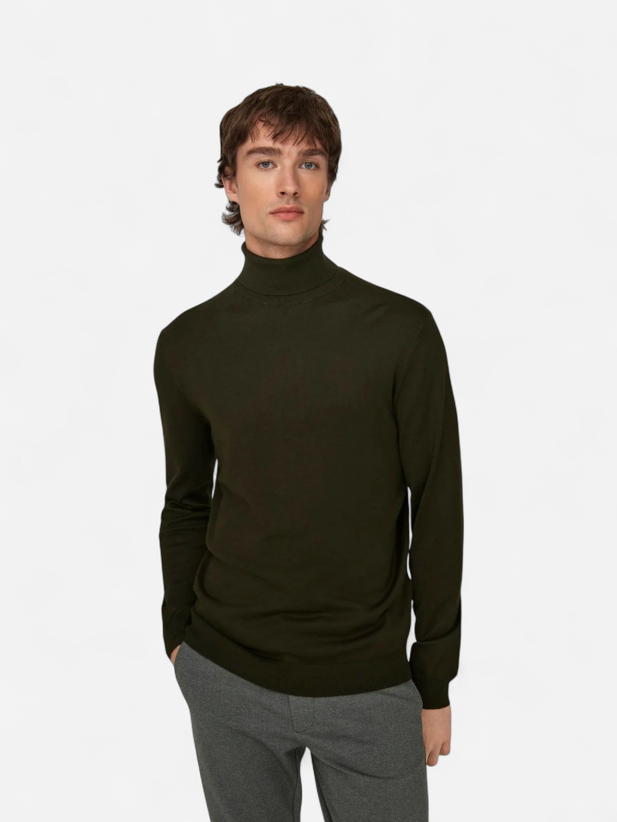 Only and Sons Miesten Pooloneule, Wyler Life Roll Neck Nos Armeijanvihreä - Kekäle.fi