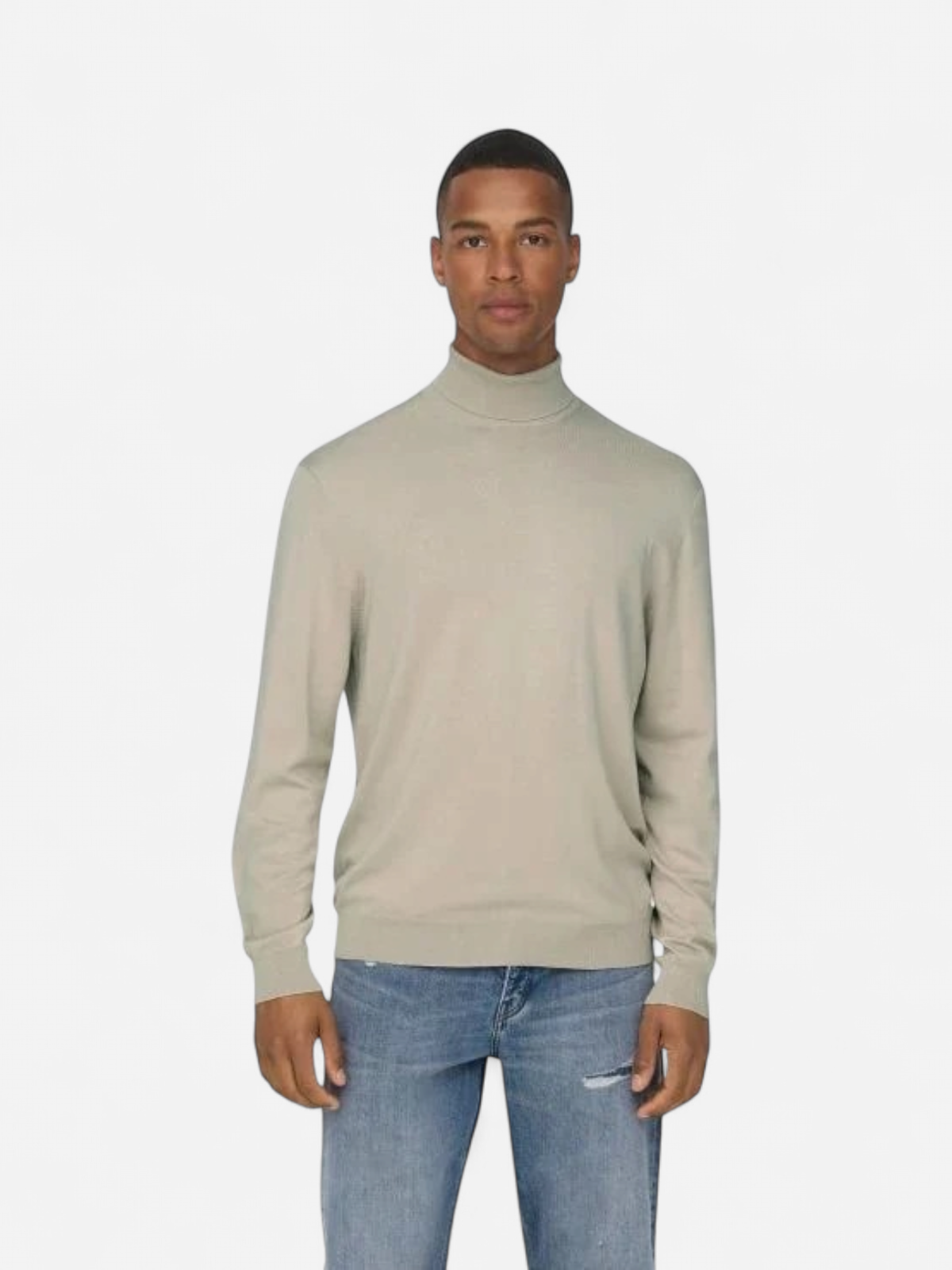 Only and Sons Miesten Pooloneule, Wyler Life Roll Neck Nos Valkoinen - Kekäle.fi