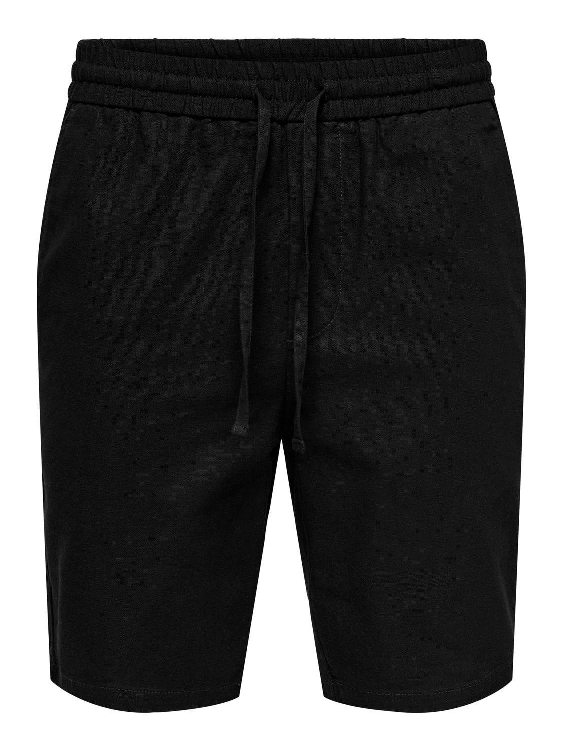 only-and-sons-miesten-shortsit-linus-cot-shorts-musta-3