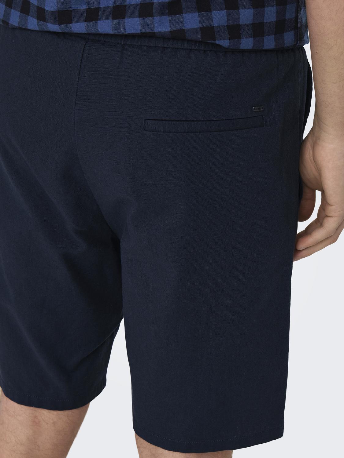 only-and-sons-miesten-shortsit-linus-cot-shorts-tummansininen-3