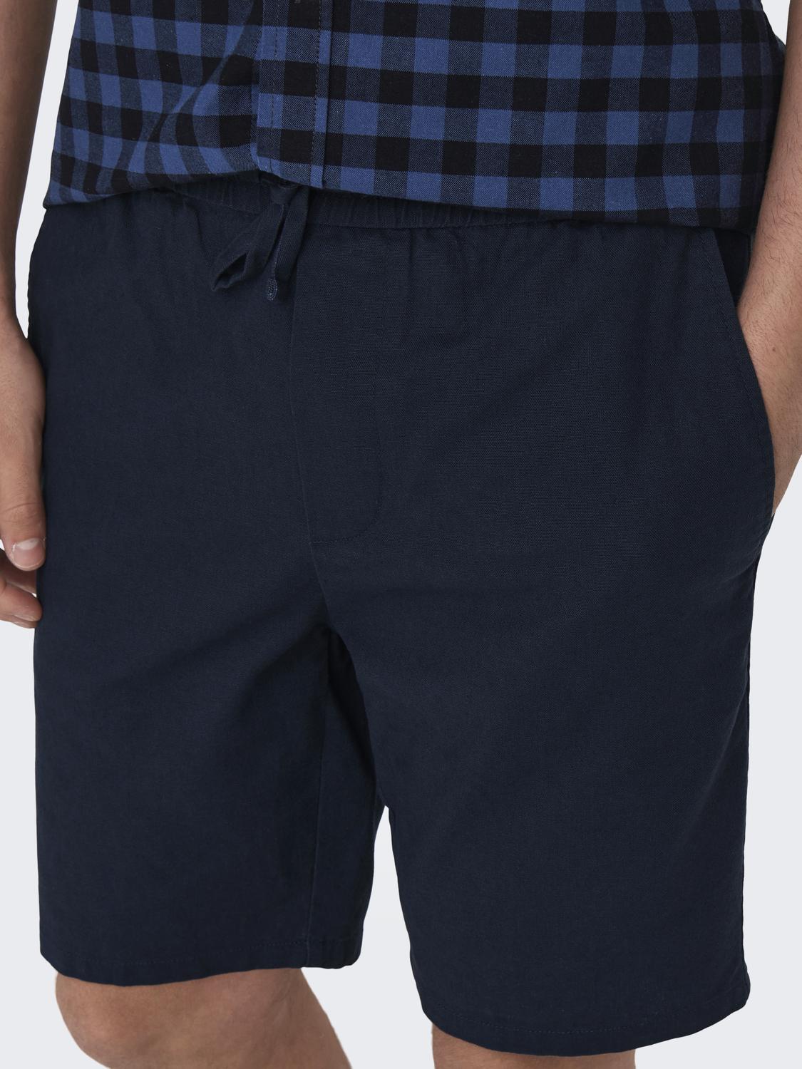 only-and-sons-miesten-shortsit-linus-cot-shorts-tummansininen-4