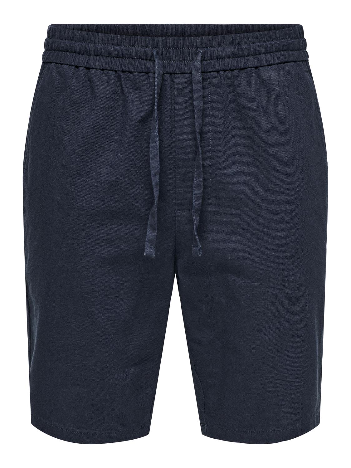 only-and-sons-miesten-shortsit-linus-cot-shorts-tummansininen-5