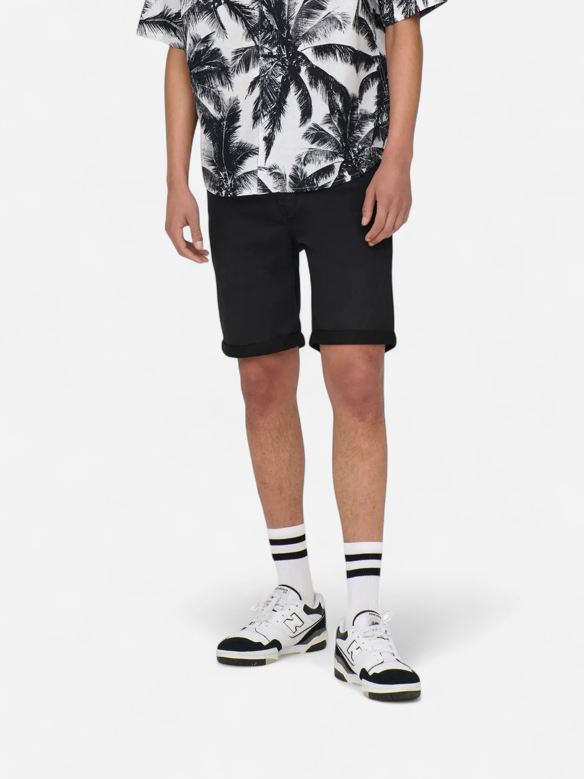 Only and Sons Miesten Shortsit PLY LIFE REG BLK JOG Black Denim - Kekäle.fi