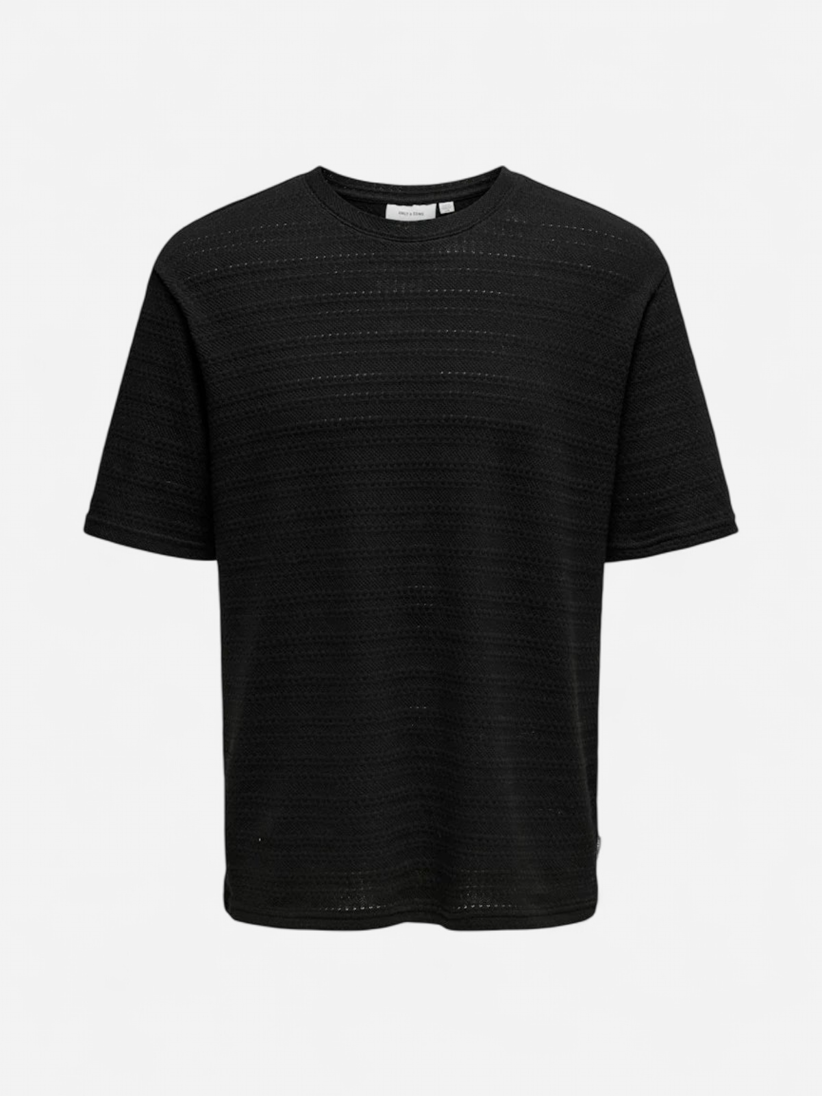 Only and Sons miesten t-paita, GIVO REG 12 SS CREW KNIT  Black - Kekäle.fi