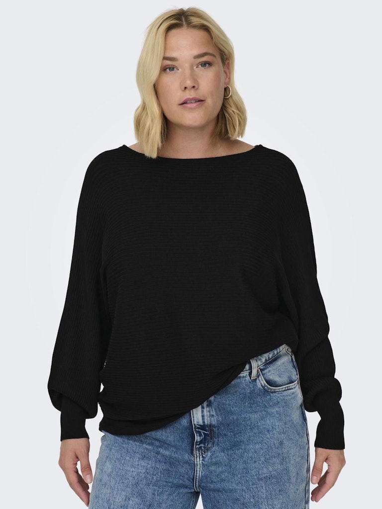 only-carmakoma-naisten-neule-carnew-adaline-l-s-pullover-knt-musta-3