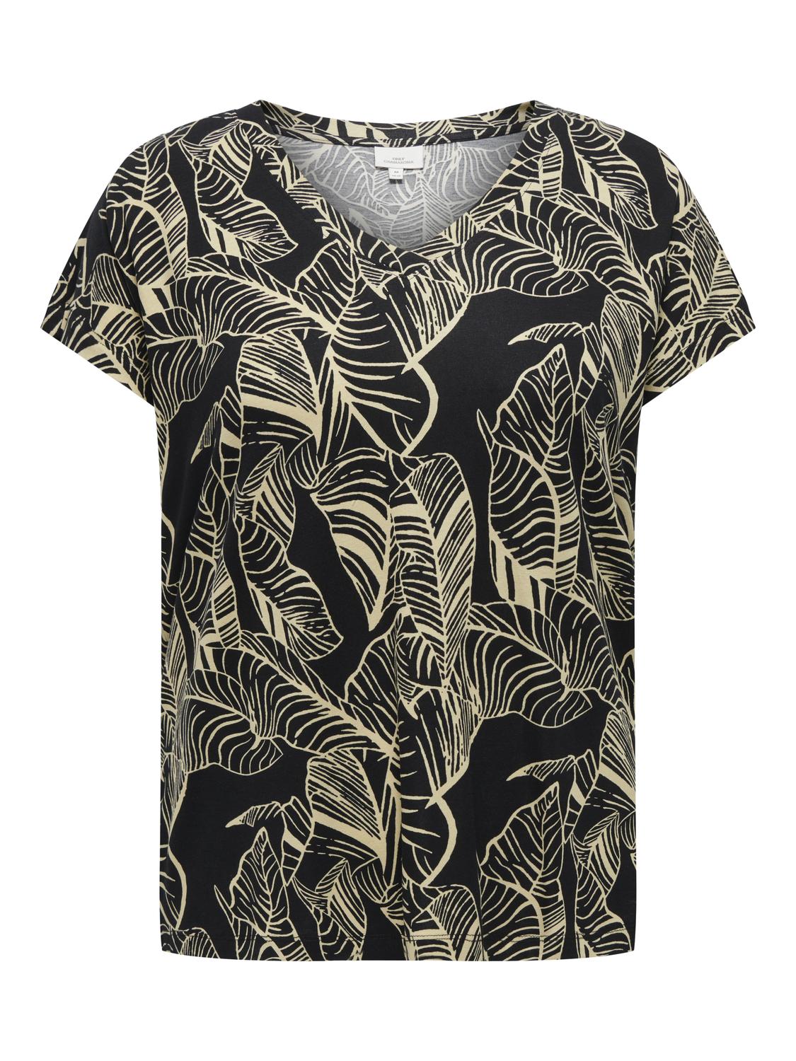only-carmakoma-naisten-toppi-carclarisa-life-in-one-v-neck-tee-musta-kuosi-1