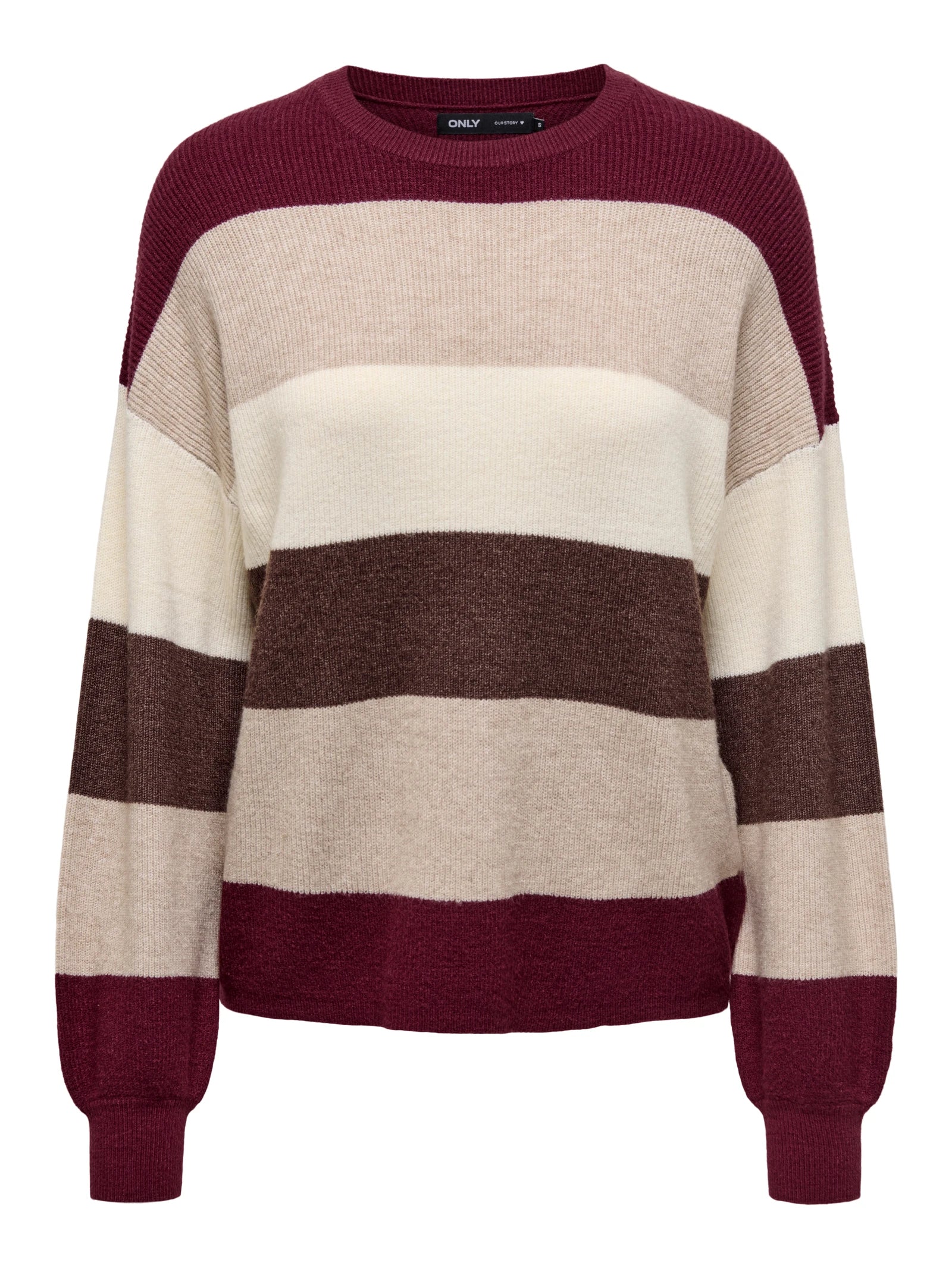only-naisten-neuleet-onlatia-ls-stripe-pullover-viininpunainen-kuosi-3