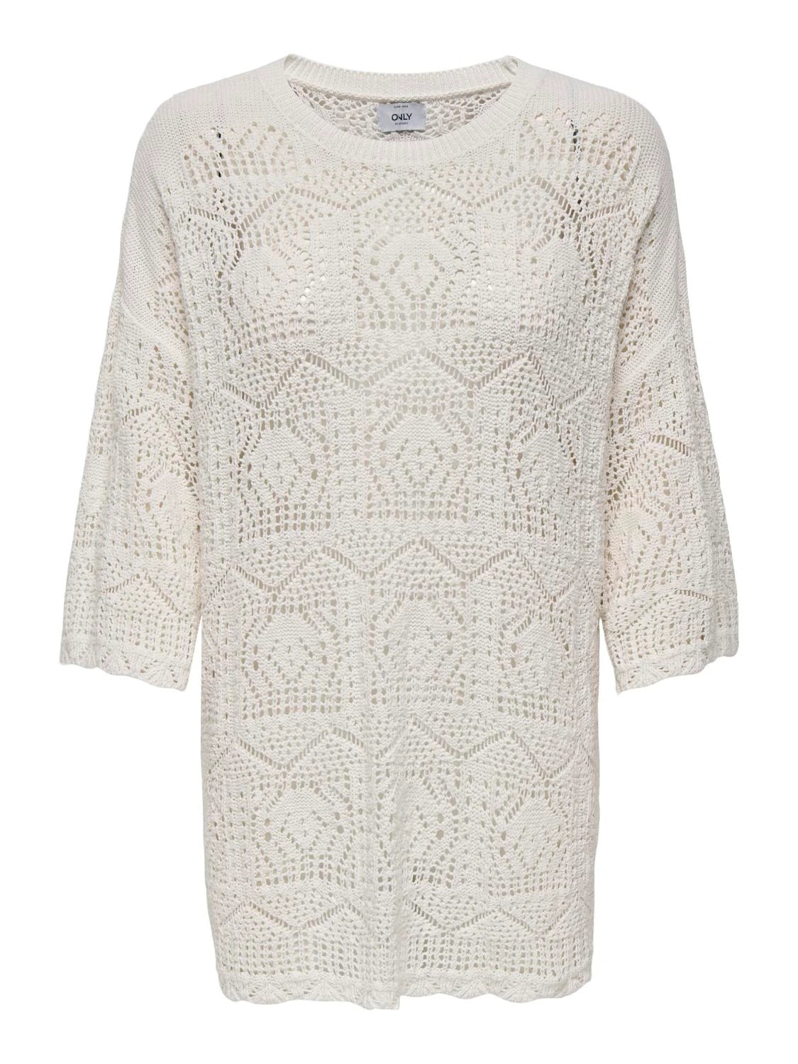 only-naisten-neulepusero-onlbea-life-3-4-loose-o-neck-nca-knt-luonnonvalkoinen-1