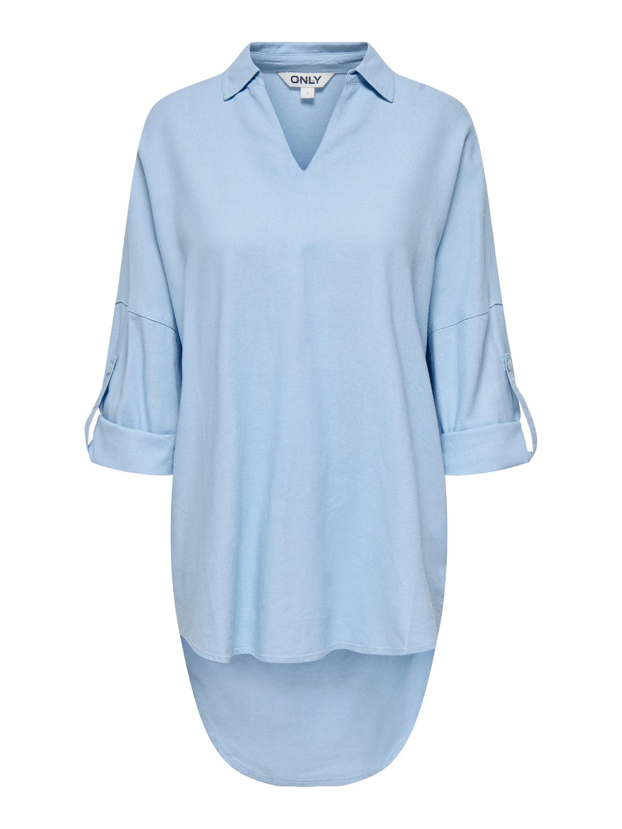 only-naisten-tunika-onlcaro-3-4-linen-bl-tunic-cc-pnt-vaaleansininen-3