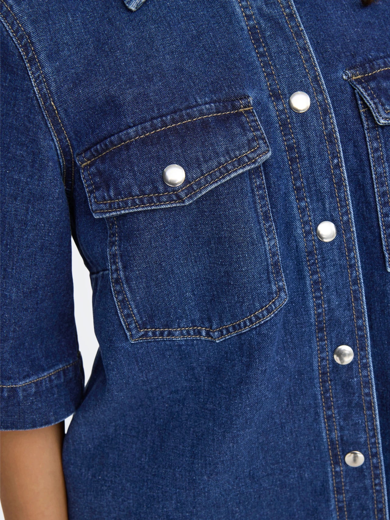 Only mekko ONLBELLE S/S Button Dress DNM, sininen