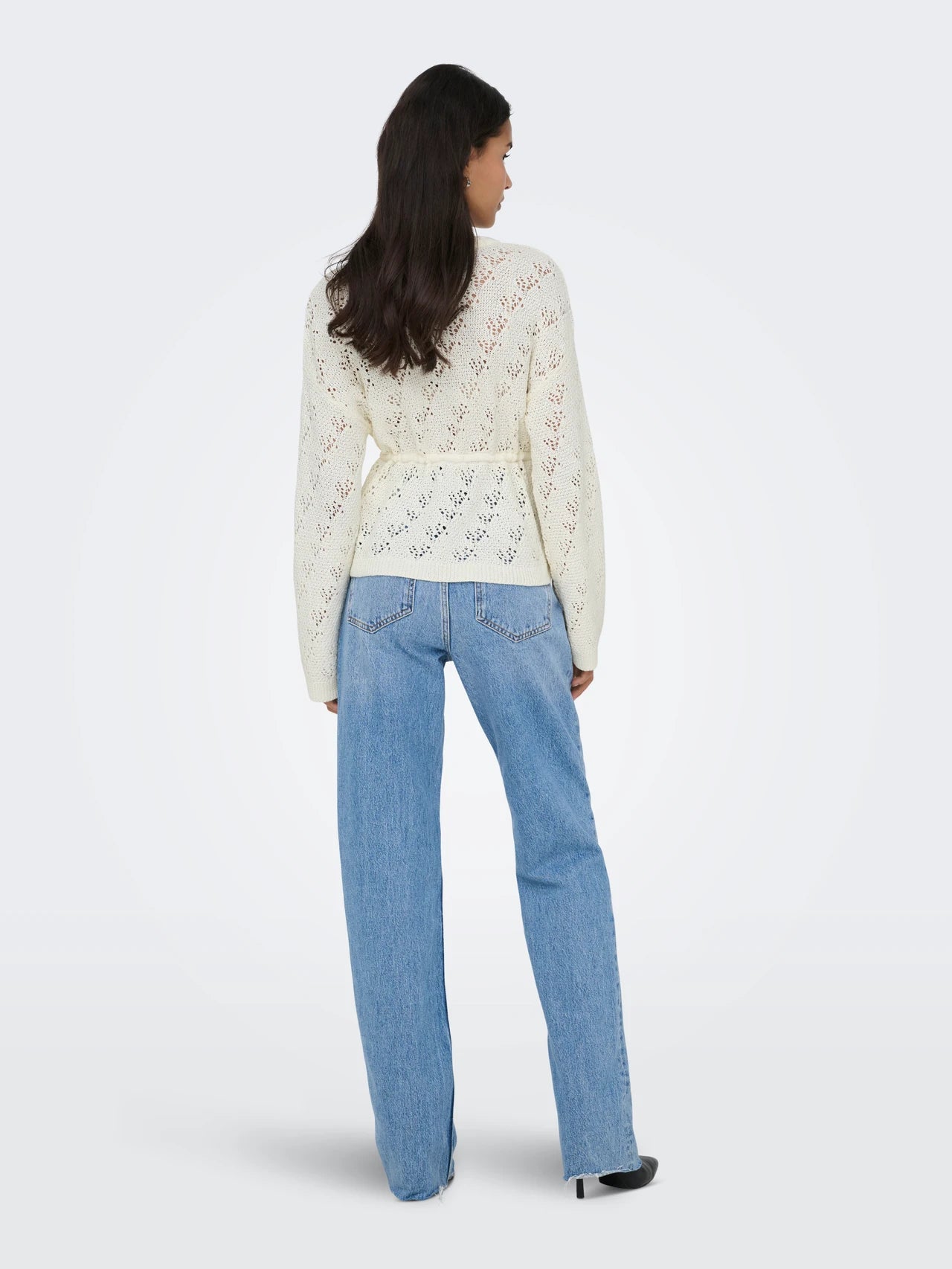 Only naisten neuletakki ONLELKE LIFE LS CARDIGAN CC KNT, luonnonvalkoinen