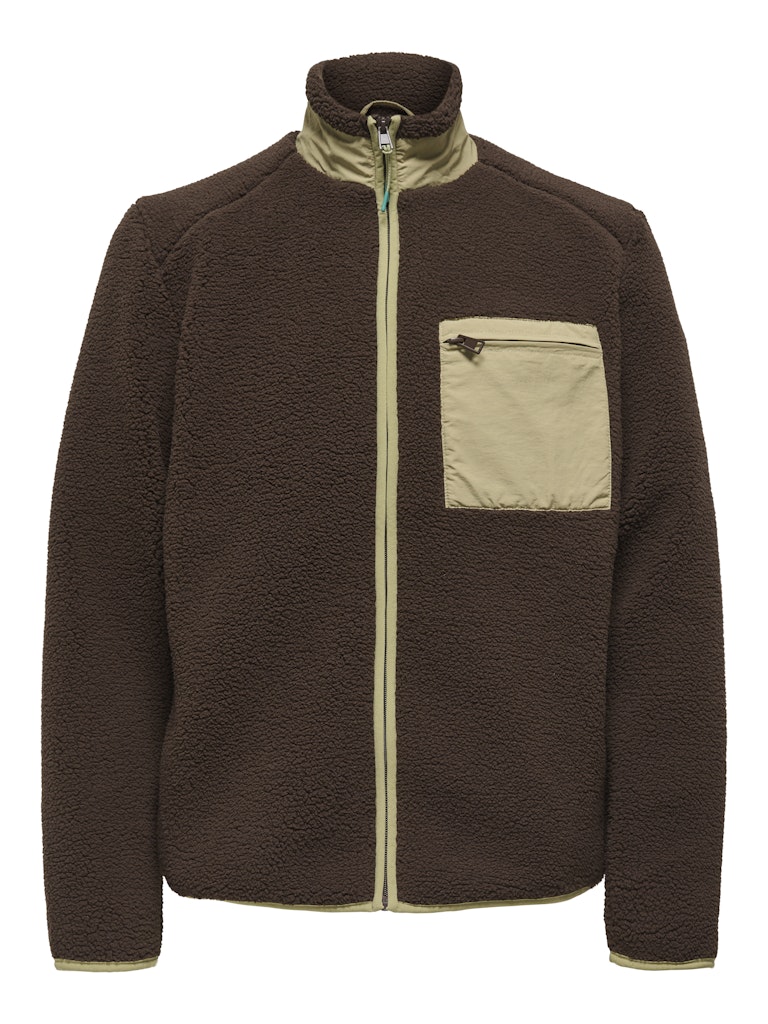 Only and Sons Miesten Teddytakki, DALLAS SHERPA JACKET Tummanruskea