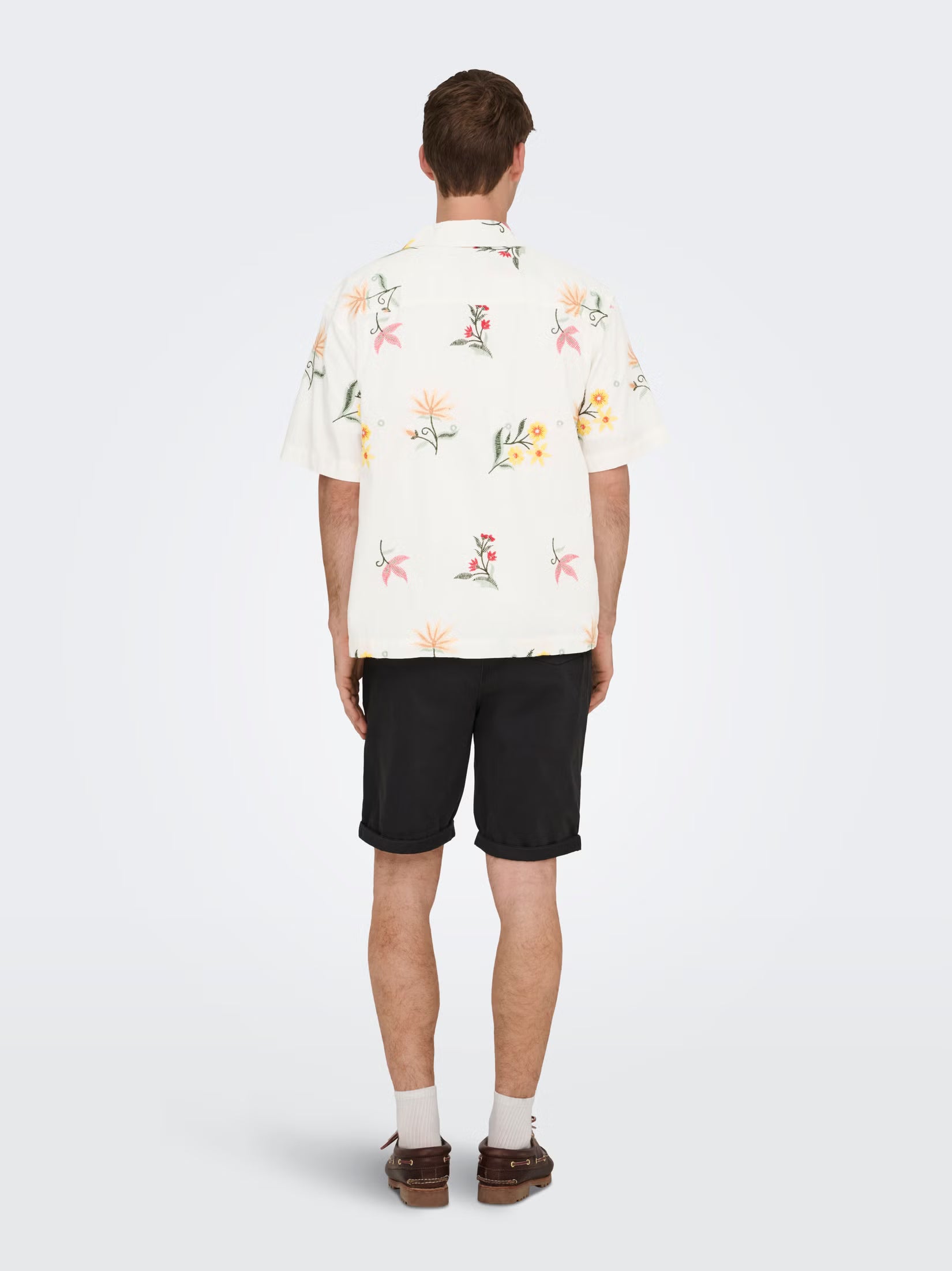 Only and Sons miesten kauluspaita ONSEDWARD RLX SS Shirt, Bright White