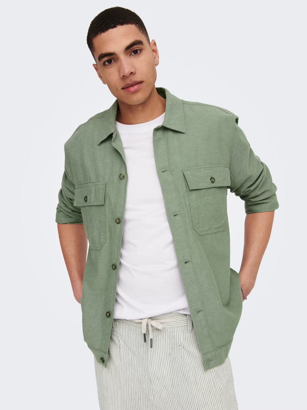 Only and Sons miesten paitatakki Onskennet LS Overshirt Noos, Swamp