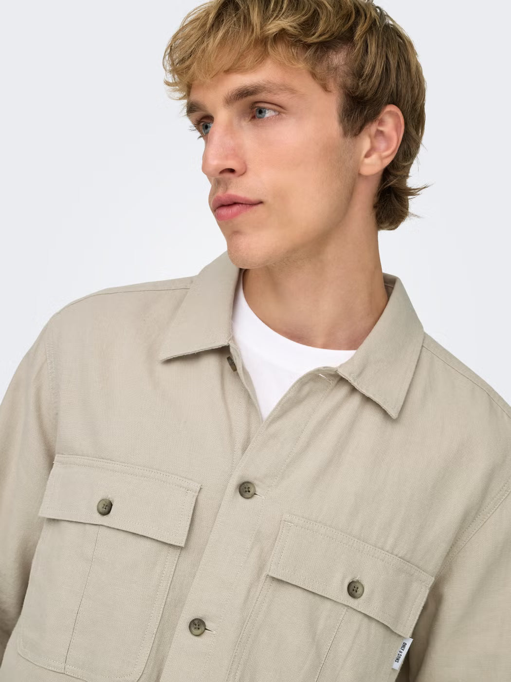 Only and Sons miesten paitatakki Onskennet LS Overshirt Noos, Silver Lining