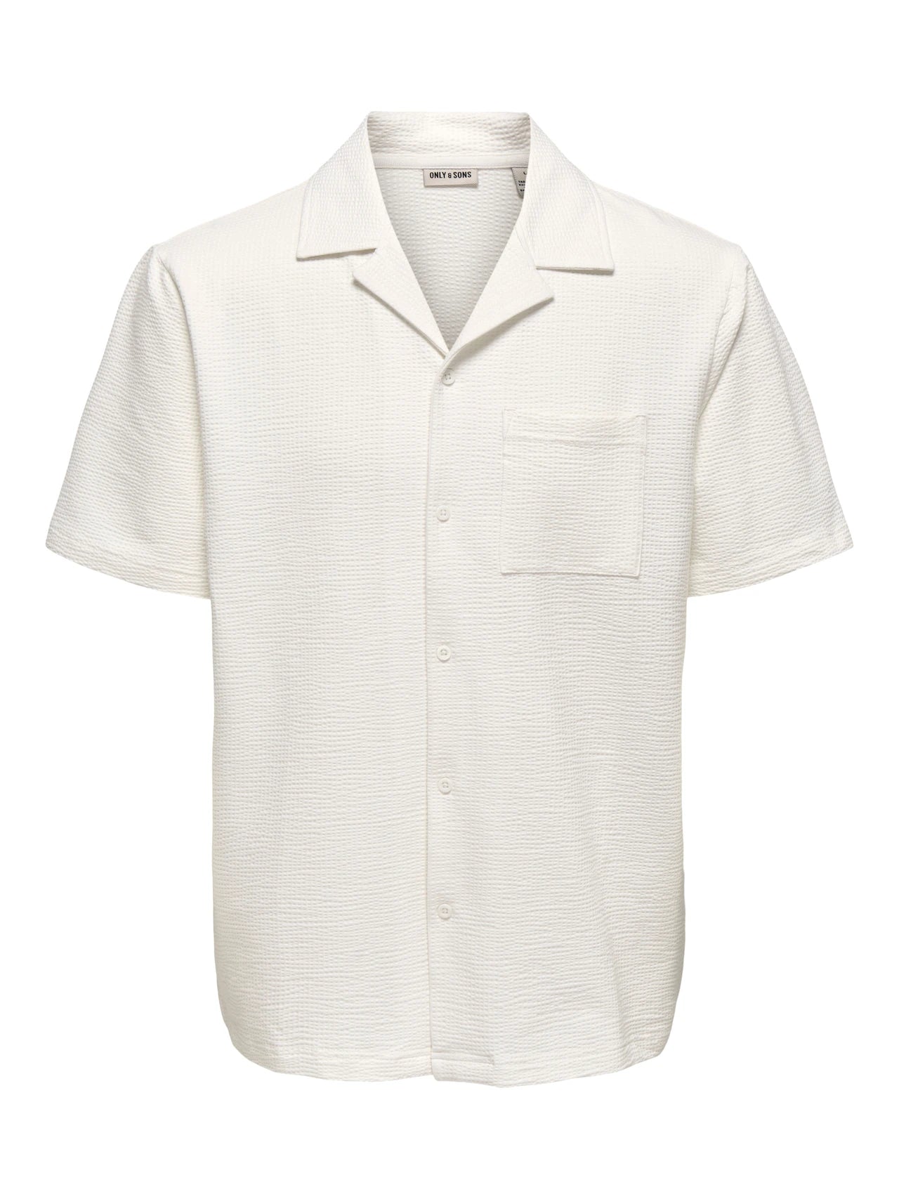 Only and Sons lyhythihainen kauluspaita ONSKIAN Life Reg Seersucker SS Tee, Cloud Dancer