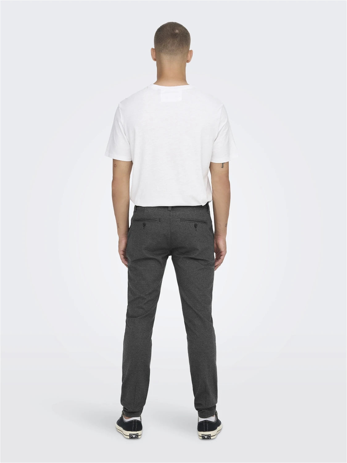 Only and Sons Miesten Chinot MARK TAP HERRINGBONE NOS Musta