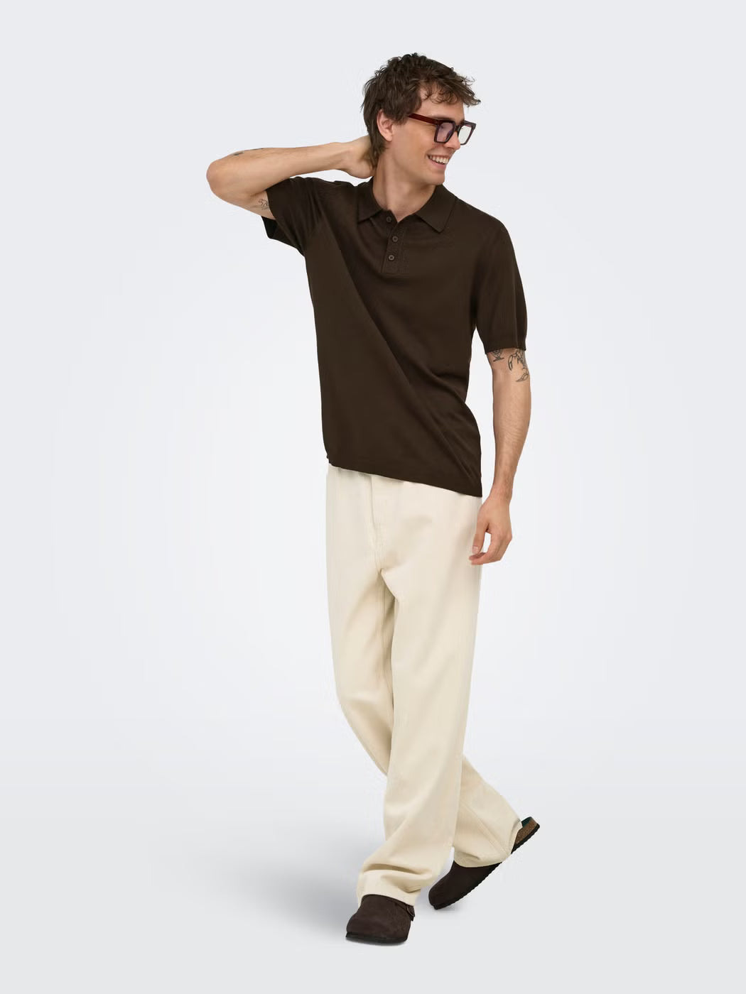 Only and Sons miesten pikeepaita Wyler, Coffee Bean