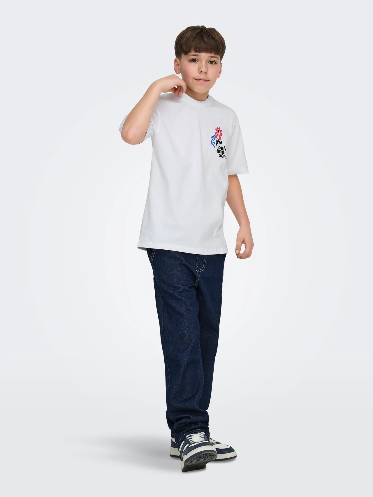 Only and Sons Junior lasten t-paita OSJFRED Laurent Flow, valkoinen