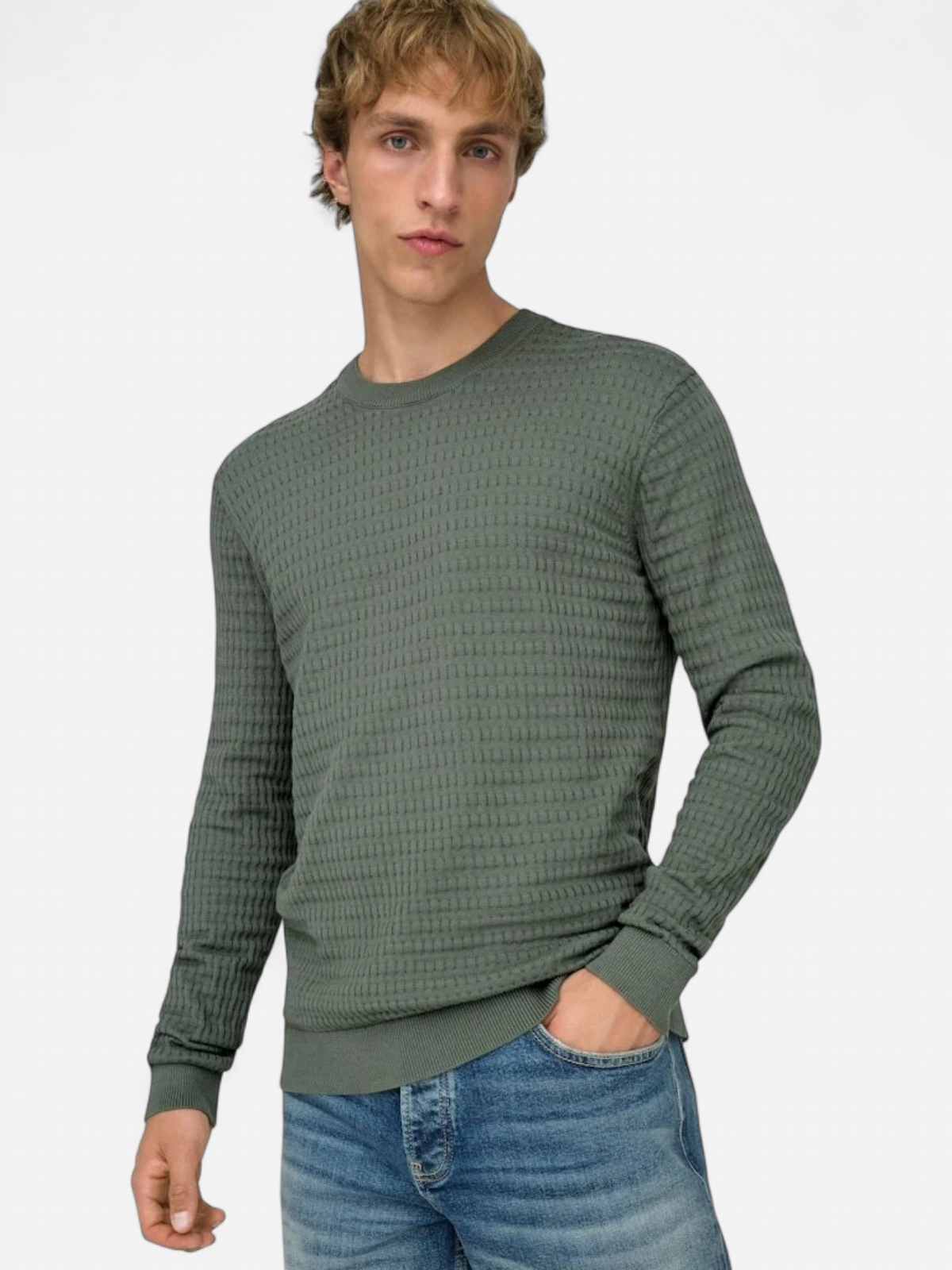 Only and Sons miesten neulepusero ONSBERRY REG 12 LS CREW KNIT FRML NOOS, Castor Gray - Kekäle.fi