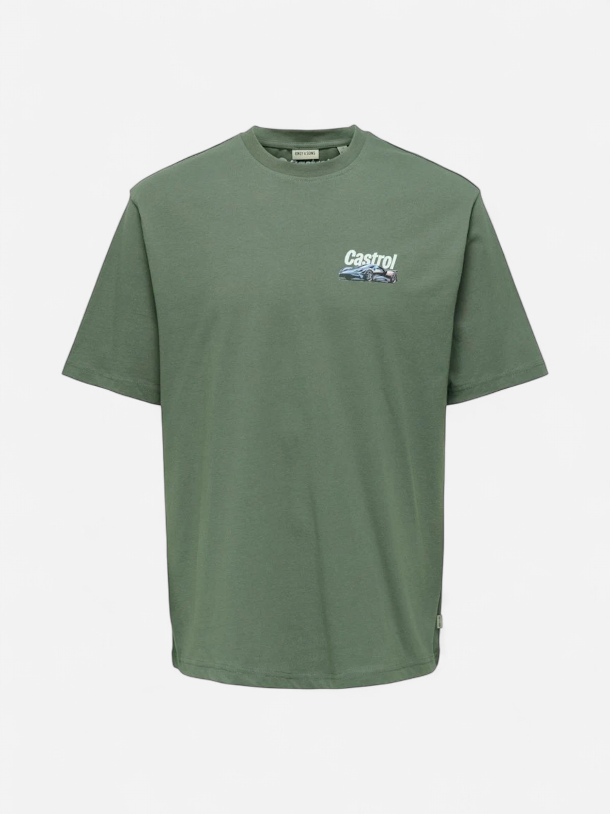 Only and Sons miesten t-paita ONSCastrol Life RLX SS Lic Tee, Castor Gray Supercar - Kekäle.fi