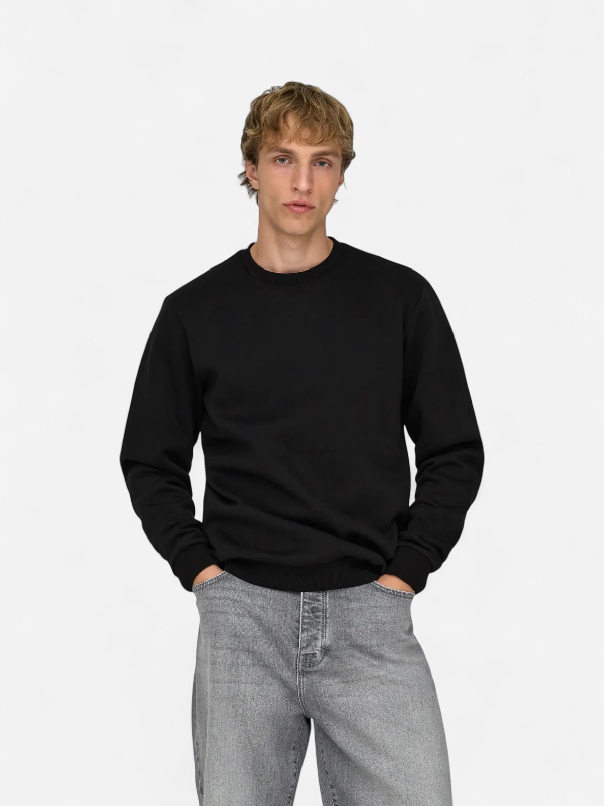 Only and Sons miesten collegepaita ONSCERES Crew Neck, musta - Kekäle.fi