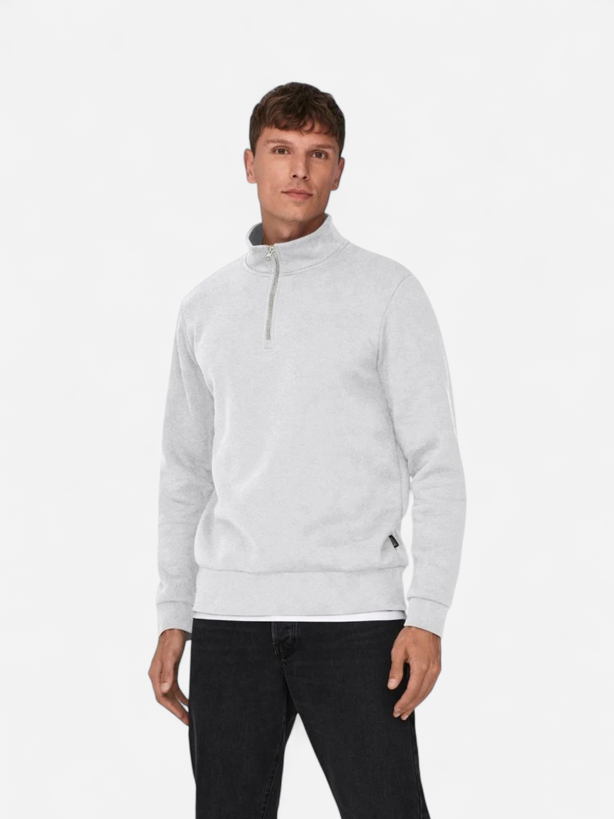 ONSCERES HALF ZIP SWEAT NOOS Super Light Grey Melange - Kekäle.fi