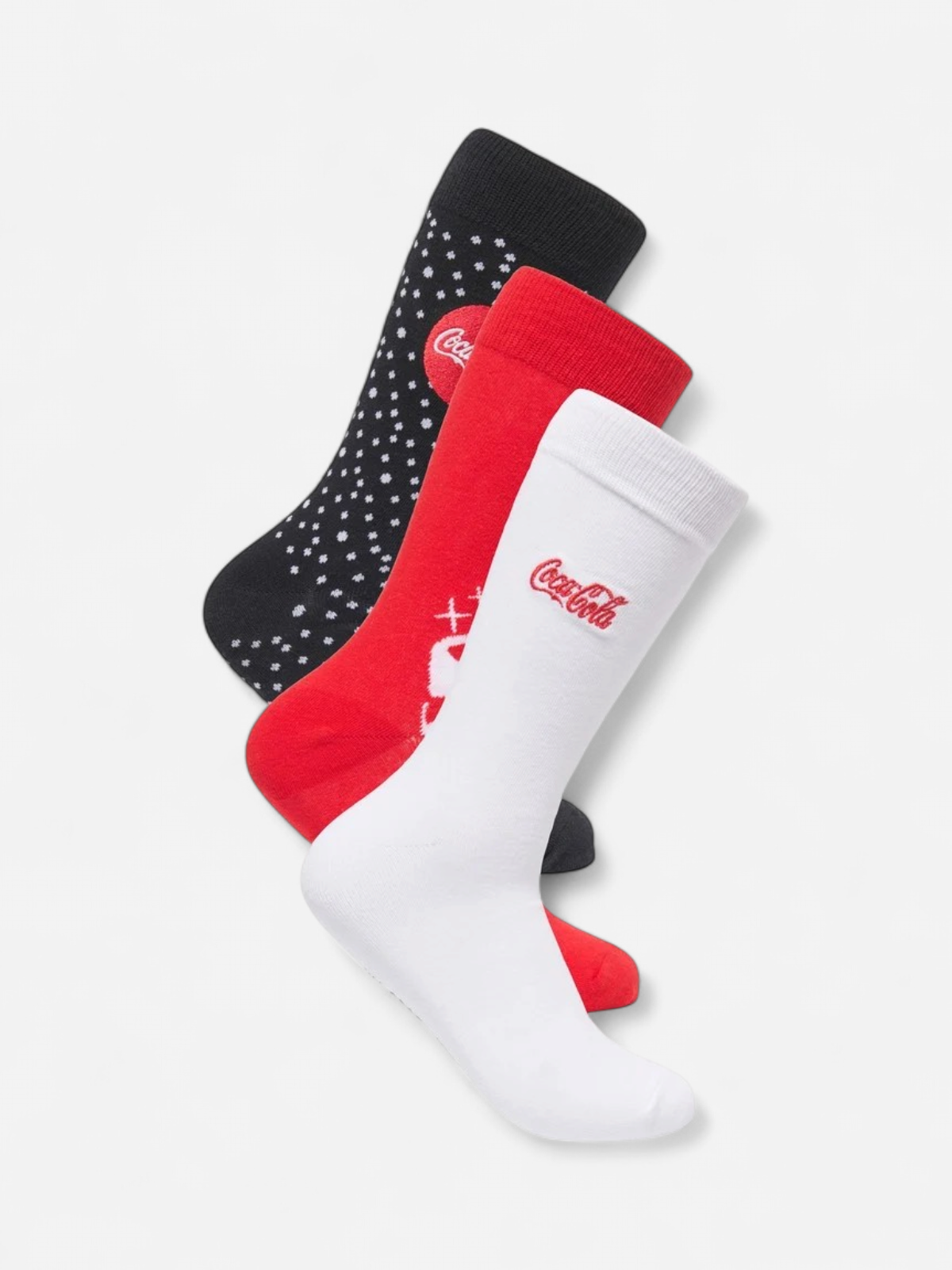 Only and Sons miesten sukat Cola Sock 3 Pack, musta, valkoinen ja Coke red - Kekäle.fi