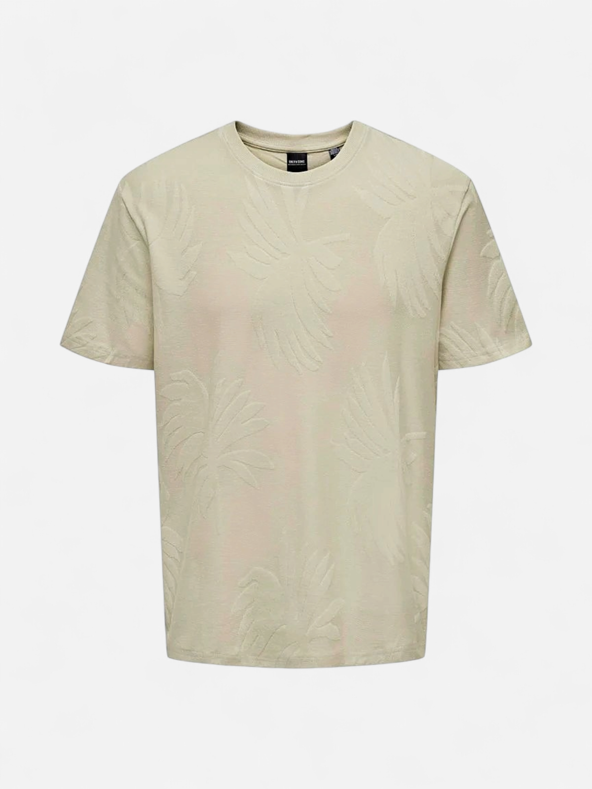 ONSMARCO LIFE REG PALM JACQUARD SS TEE Silver Lining - Kekäle.fi