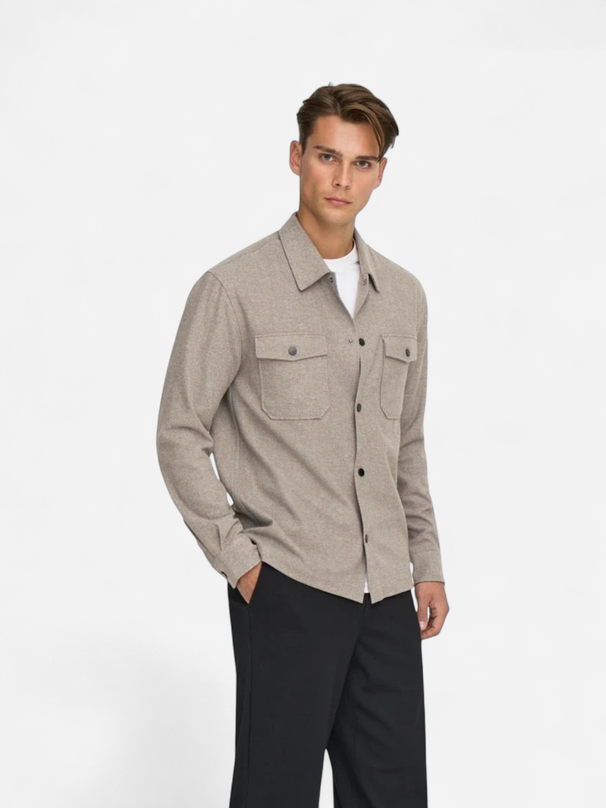Only and Sons miesten paitatakki ONSMARK BRUSHED 0353 OVERSHIRT, Falcon - Kekäle.fi