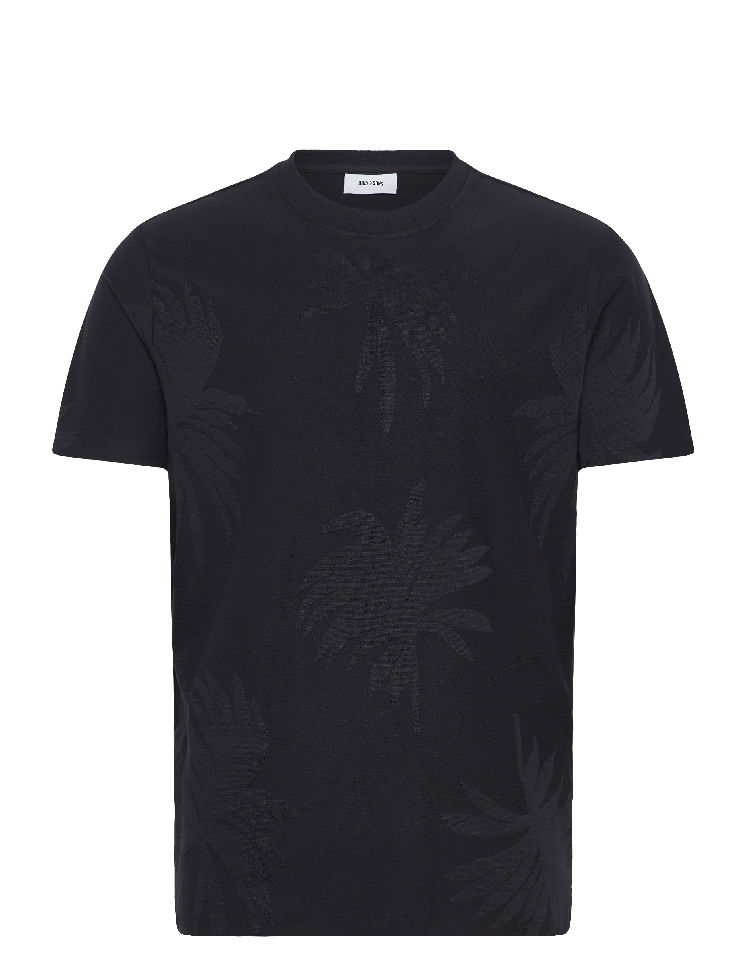 Only and Sons miesten t-paita ONSMarco Life Reg Palm Jacquard Ss Tee, Dark Navy