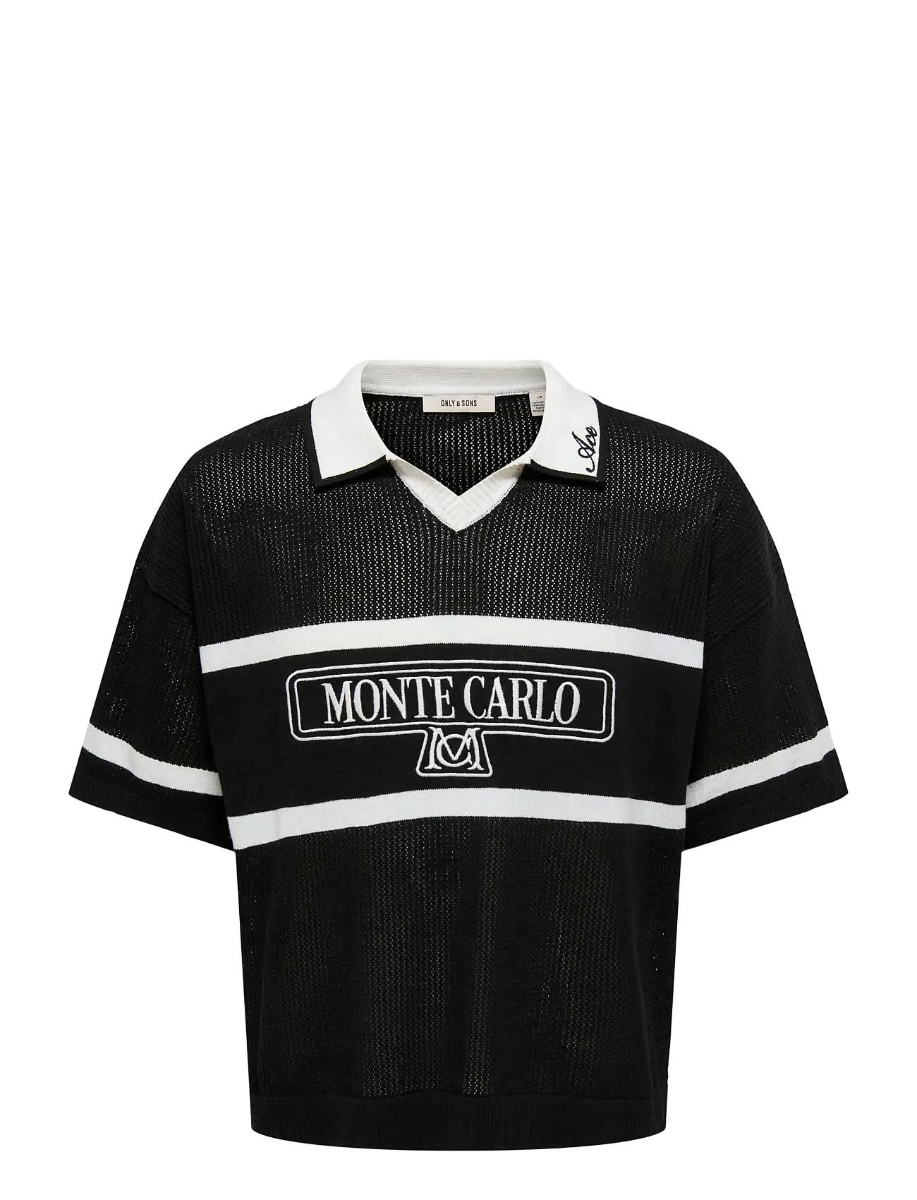 Only and Sons miesten pikeepaita Onsace Life Split Neck Ds, musta