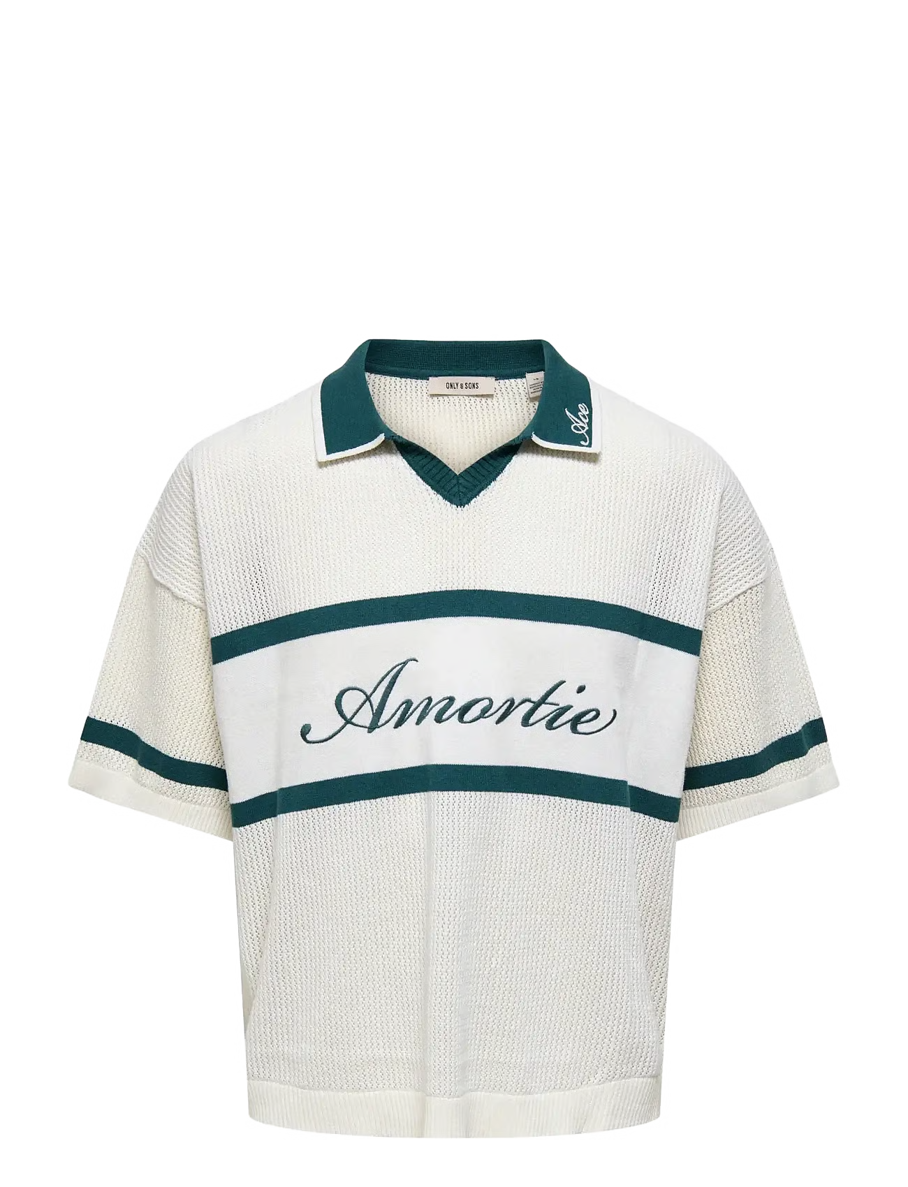 Only and Sons miesten pikeepaita Onsace Life Split Neck Ds, Mallard Green Antique White