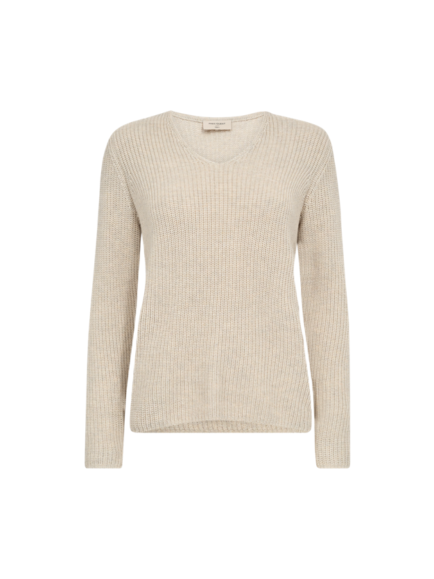 Freequent naisten neulepusero K-FQELLIS-V-PU, hiekka