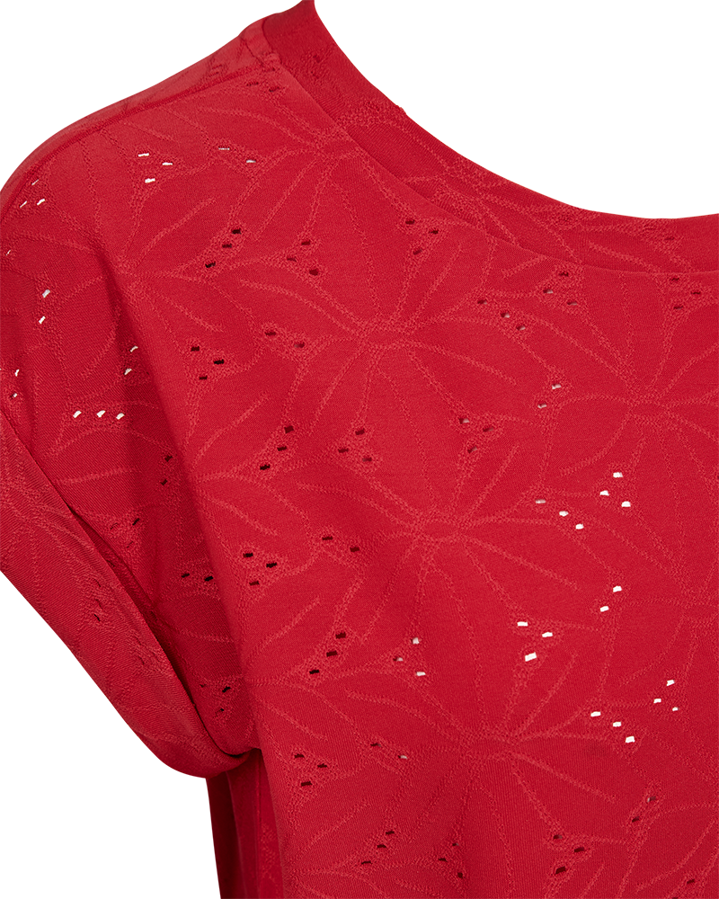 Freequent naisten t-paita FQBlond Flower, True Red