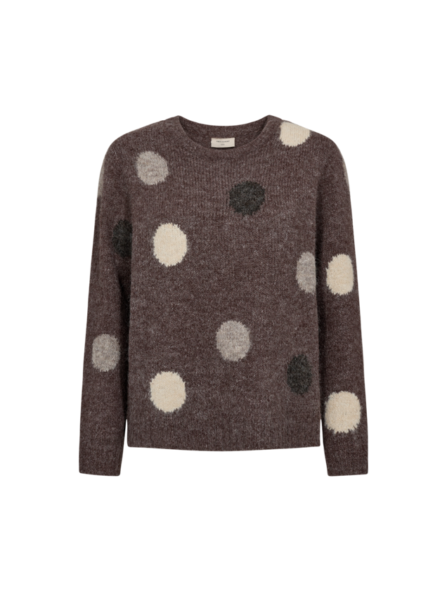 Freequent Naisten Neule, LOUISA PULLOVER Kuosillinen Beige