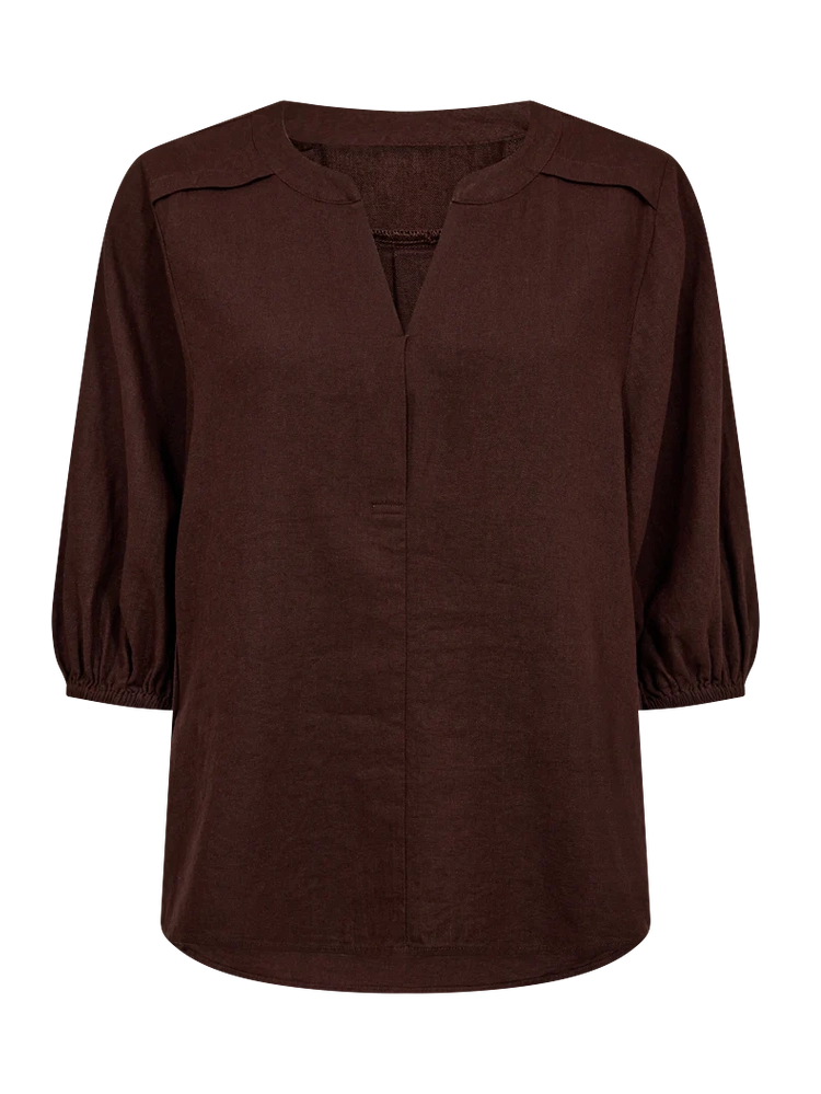 Freequent naisten pusero FQLava Blouse, tummanruskea
