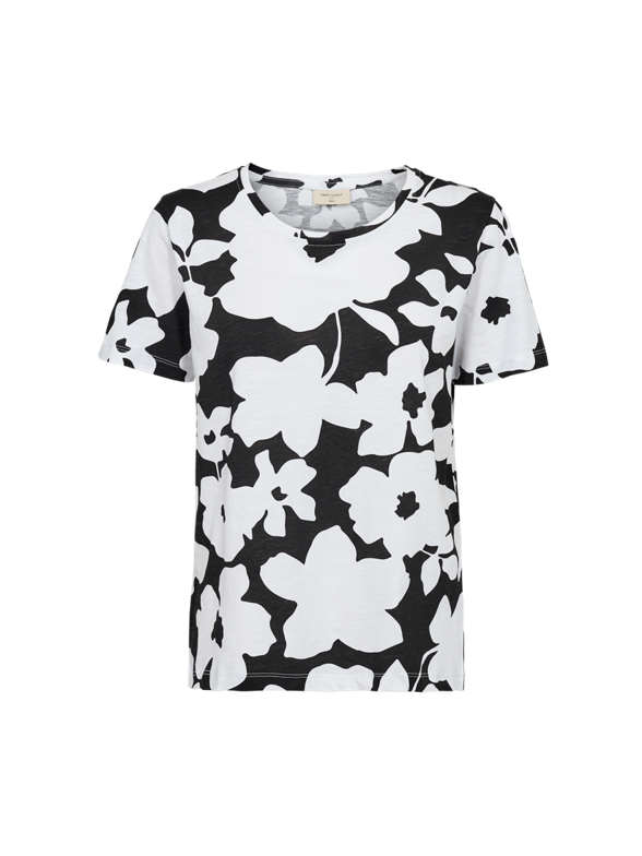 Freequent naisten t-paita Viva Tee Print, mustavalkoinen