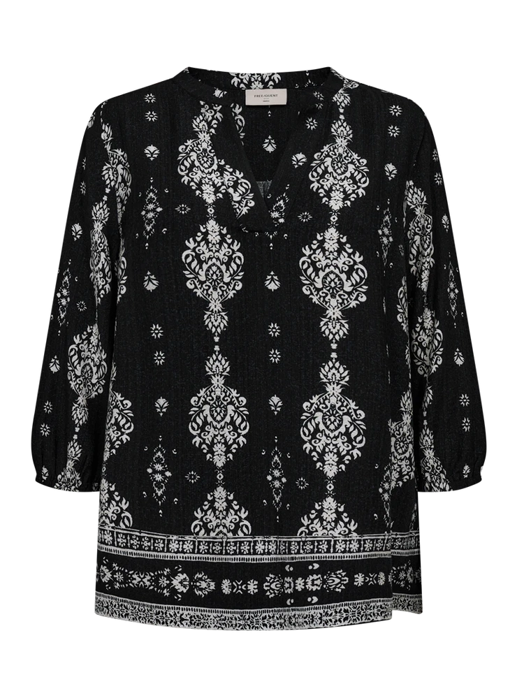 Freequent naisten pusero Tilly Blouse, musta kuosi