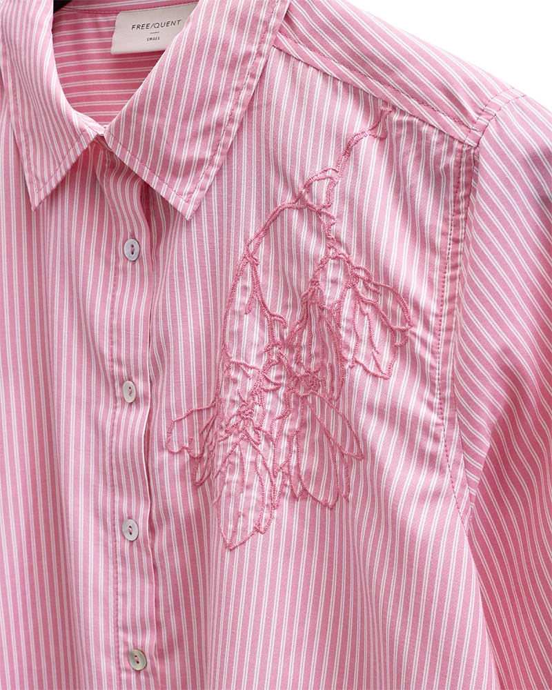 Freequent naisten paitapusero Evalina Shirt, vaaleanpunainen raita