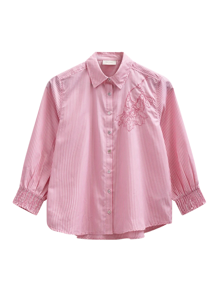 Freequent naisten paitapusero Evalina Shirt, vaaleanpunainen raita