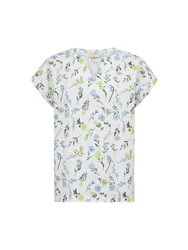 Freequent naisten t-paita Viva Tee, vihreä kuosillinen