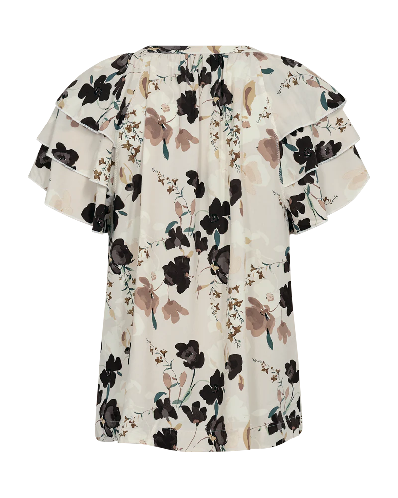 Freequent naisten pusero Adney Blouse, Moonbeam w. Coffee Bean