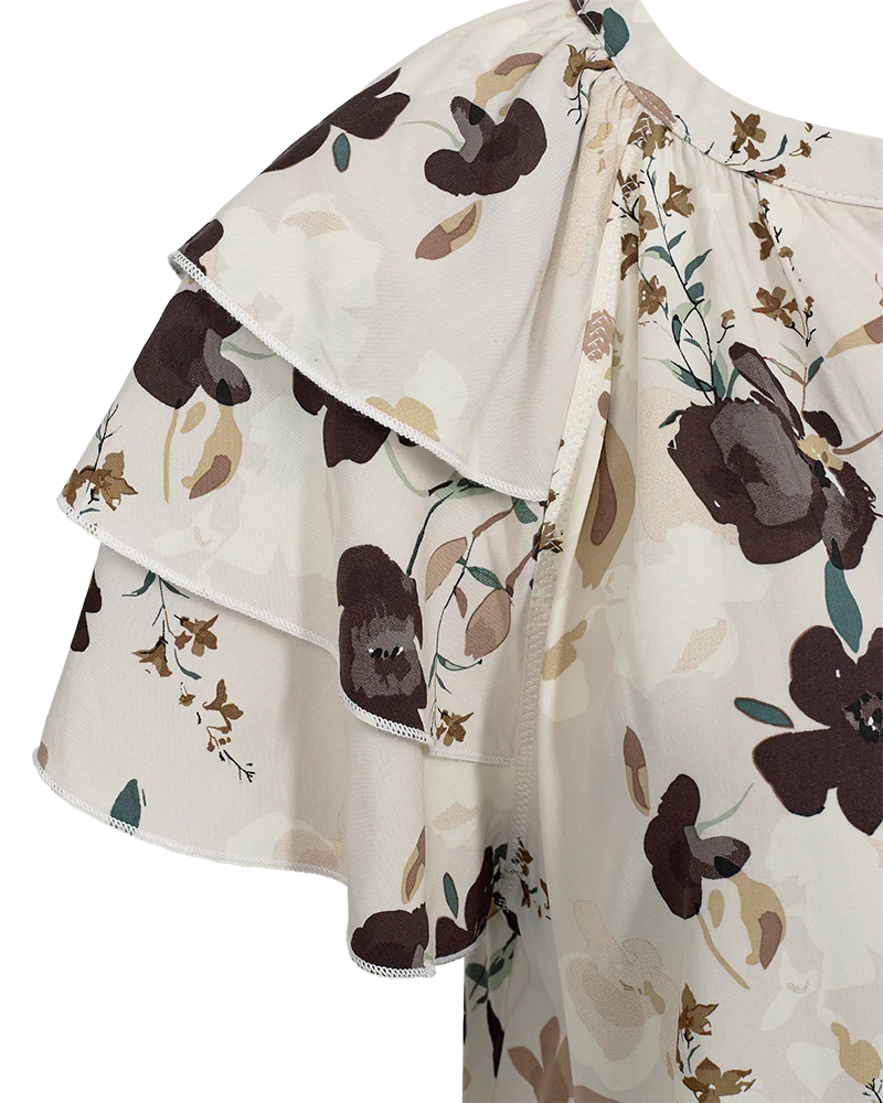 Freequent naisten pusero Adney Blouse, Moonbeam w. Coffee Bean