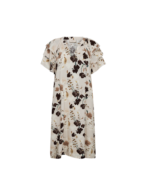 Freequent mekko Adney Dress, Moonbeam w. Coffee Bean