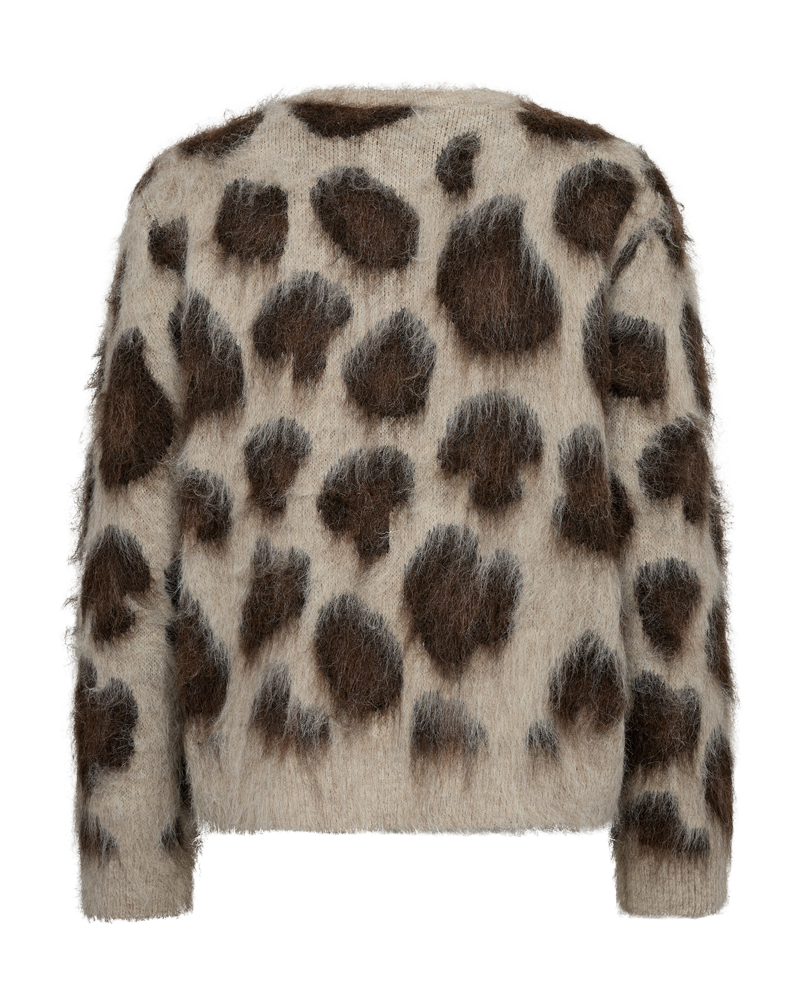 Freequent naisten neuletakki Lippi, Oyster Grey Mel w. Mole Mel