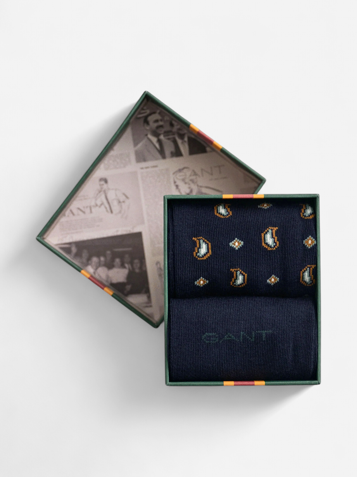 Gant sukat PAISLEY SOCKS 2-PACK GIFT BOX, tummansininen - Kekäle.fi